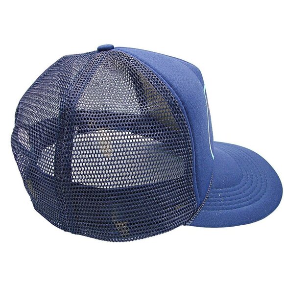 The Sportsman Vintage Snapback Trucker Hat Blue New Design Construction Logo - Picture 4 of 12